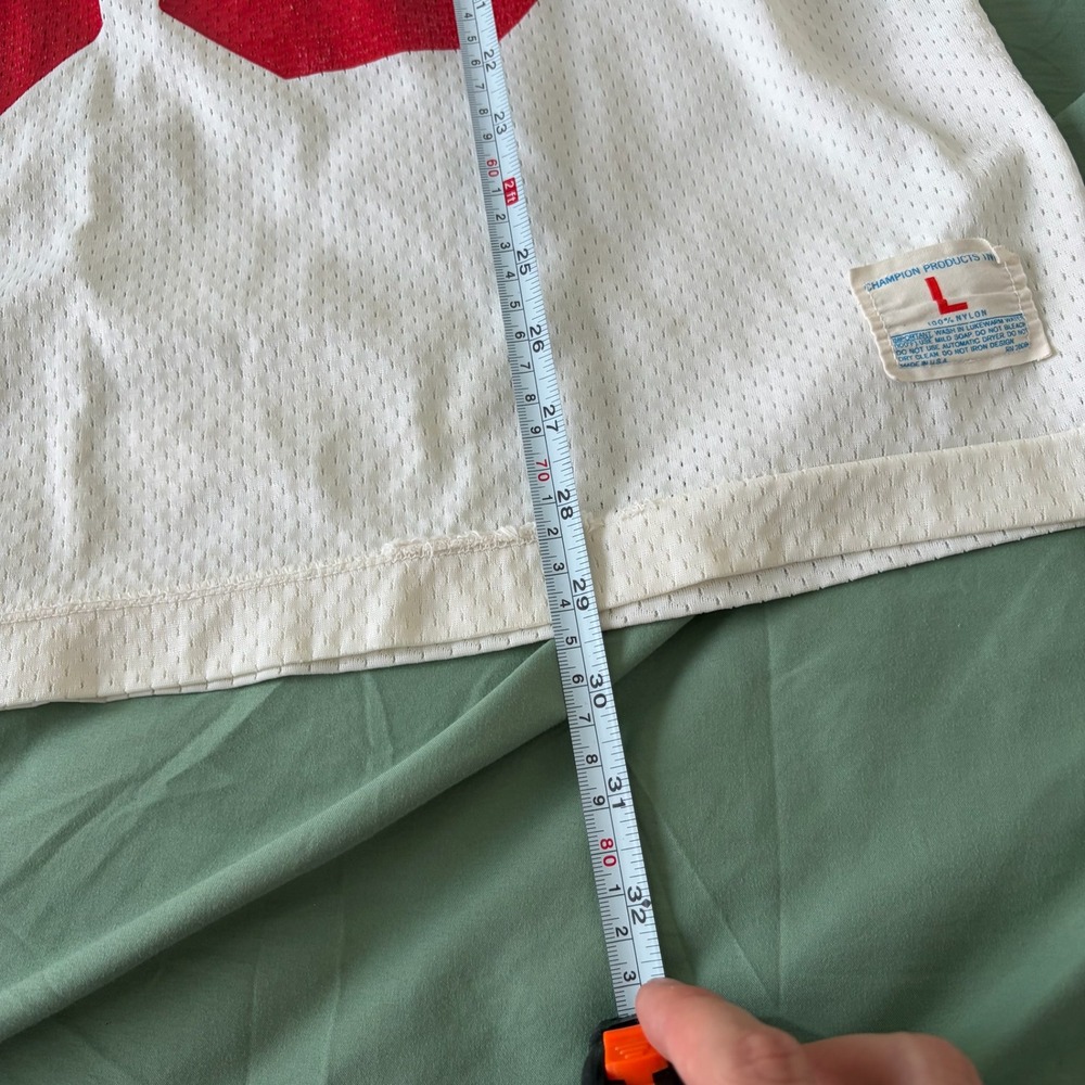 Vintage Champion Cavaliers 63 Mesh Jersey White Red Green Mens Size Large - Picture 5 of 5